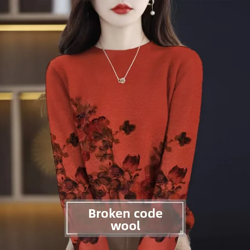Women's Printed Knitted Sweater Thin High Collar Loose plus Size Spring Fashion Mommy Clothes Knit Base Shirt Floral Pattern ...
Women's Printed Knitted Sweater Thin High Collar Loose plus Size Spring Fashion Mommy Clothes Knit Base Shirt Floral Pattern ...