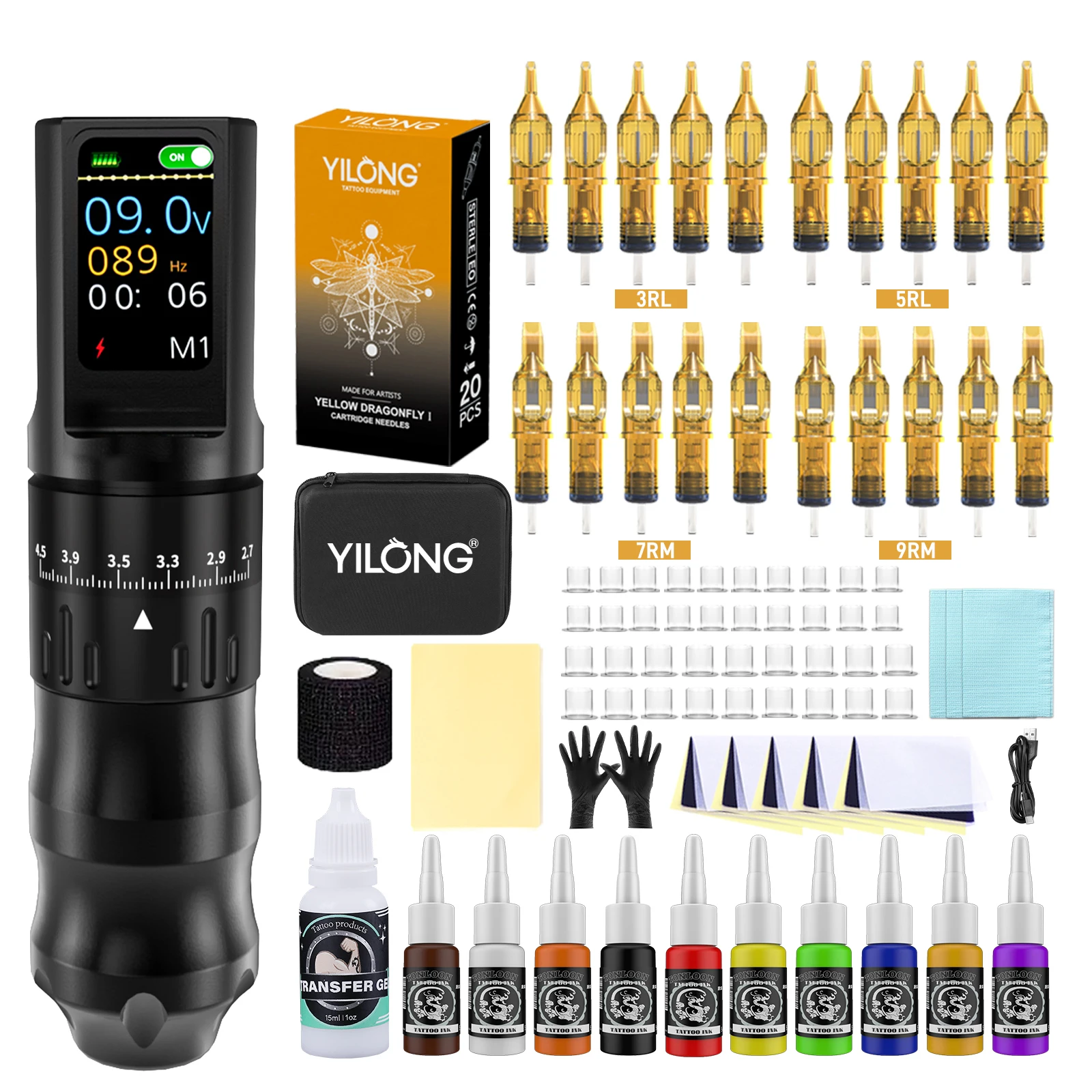 2.7-4.5mm Adjustable Stroke YILONG Tattoo Pen Set with 20pcs Tattoo Cartridge Needles Complete Tattoo Gun Kit for Tattoo Artist
2.7-4.5mm Adjustable Stroke YILONG Tattoo Pen Set with 20pcs Tattoo Cartridge Needles Complete Tattoo Gun Kit for Tattoo Artist