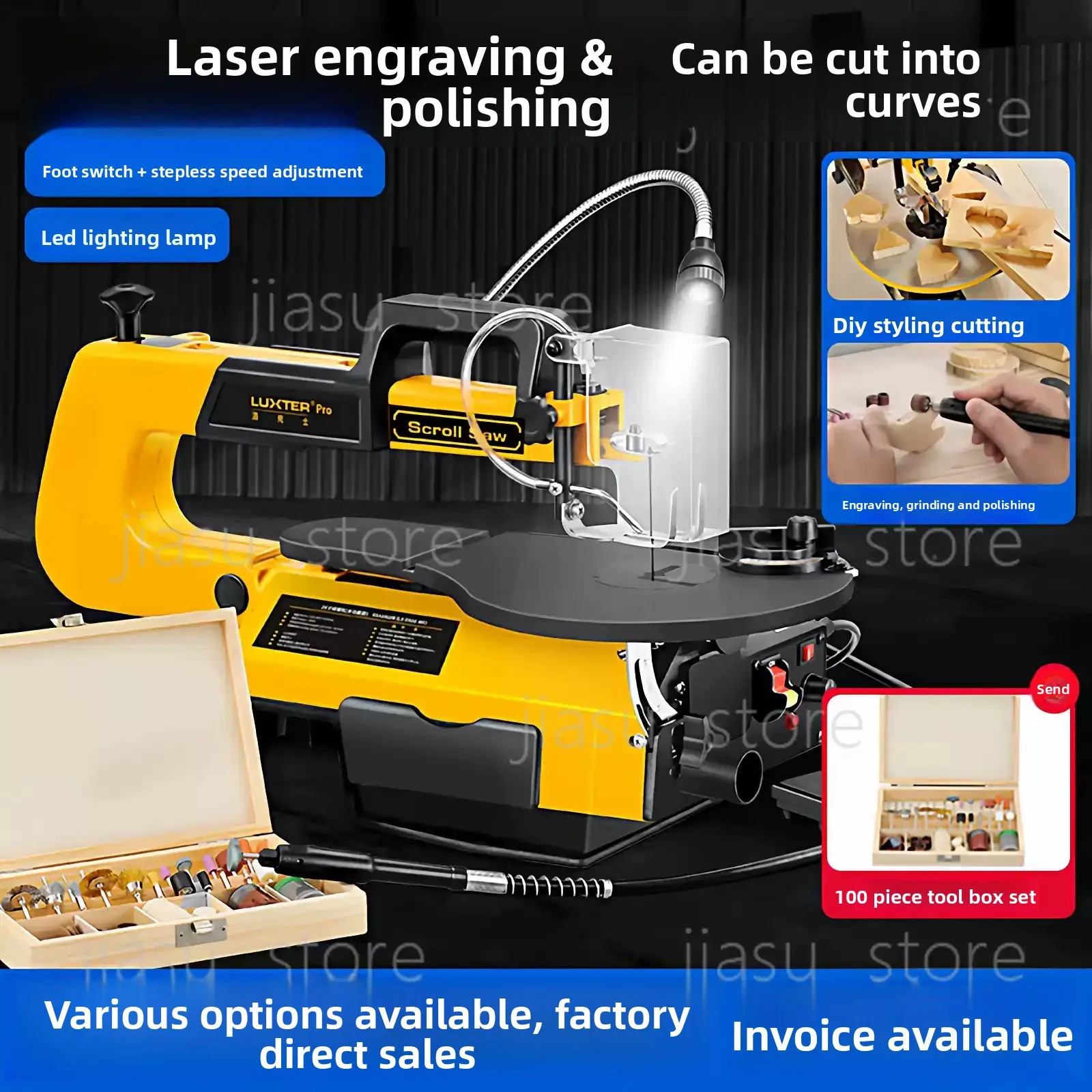 Power Tools Scroll Saw 16In Electric Jig Saw Table Bench Engraving Machine Speed Adjustable Cutter With Work Light
Power Tools Scroll Saw 16In Electric Jig Saw Table Bench Engraving Machine Speed Adjustable Cutter With Work Light