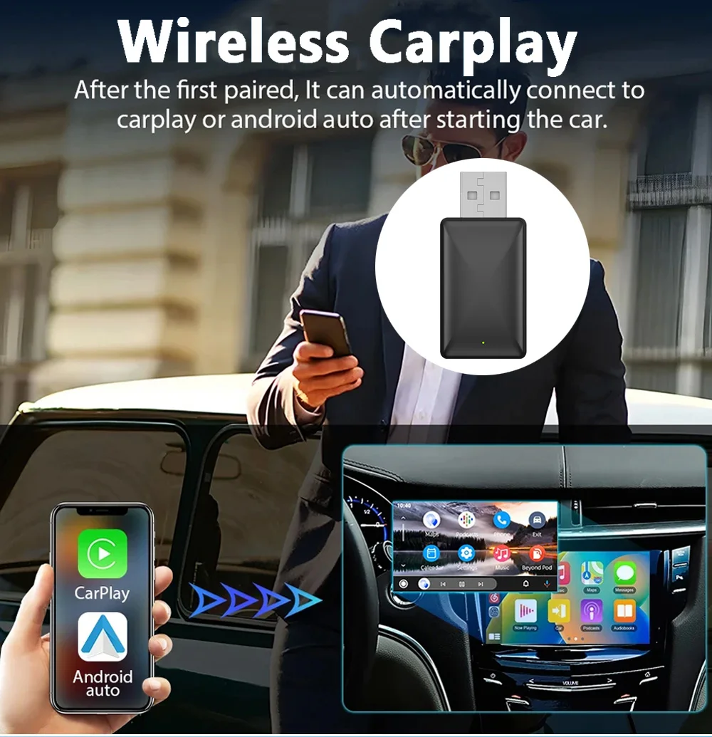 Wireless Carplay Ai Box Adapter 2 in 1 Dongle Wireless CarPlay Android Auto For iPhone Android Phone For Car OEM CarPlay
Wireless Carplay Ai Box Adapter 2 in 1 Dongle Wireless CarPlay Android Auto For iPhone Android Phone For Car OEM CarPlay