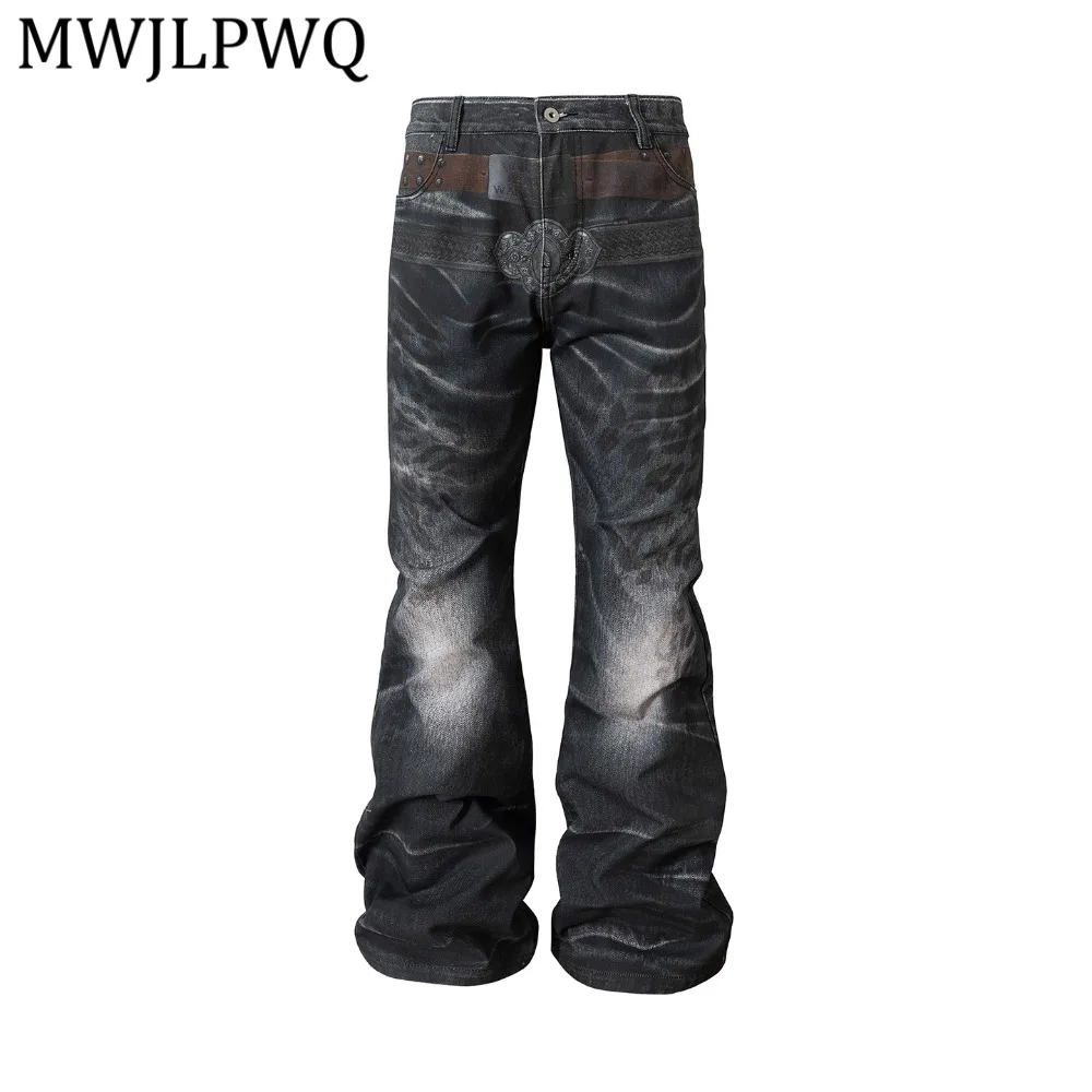 MWJLPWQ Printed Ripple Leopard Double Waistband Curved Jeans Men's High Street Washed Streeetwear Trendy Straight Pants 15302
MWJLPWQ Printed Ripple Leopard Double Waistband Curved Jeans Men's High Street Washed Streeetwear Trendy Straight Pants 15302