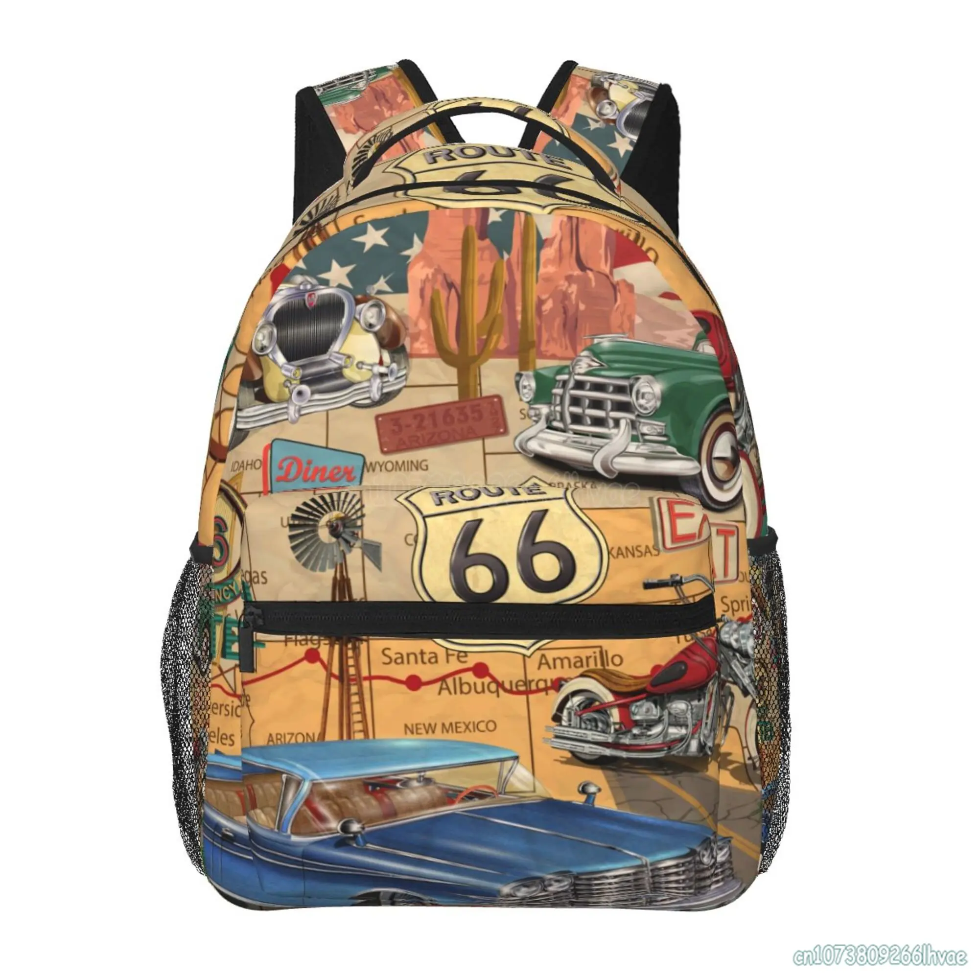 Vintage US Historic Route 66 Old Car Motorcycle Casual Backpacks Fashion Travel Backpacks School Student Book Bags Softback
Vintage US Historic Route 66 Old Car Motorcycle Casual Backpacks Fashion Travel Backpacks School Student Book Bags Softback