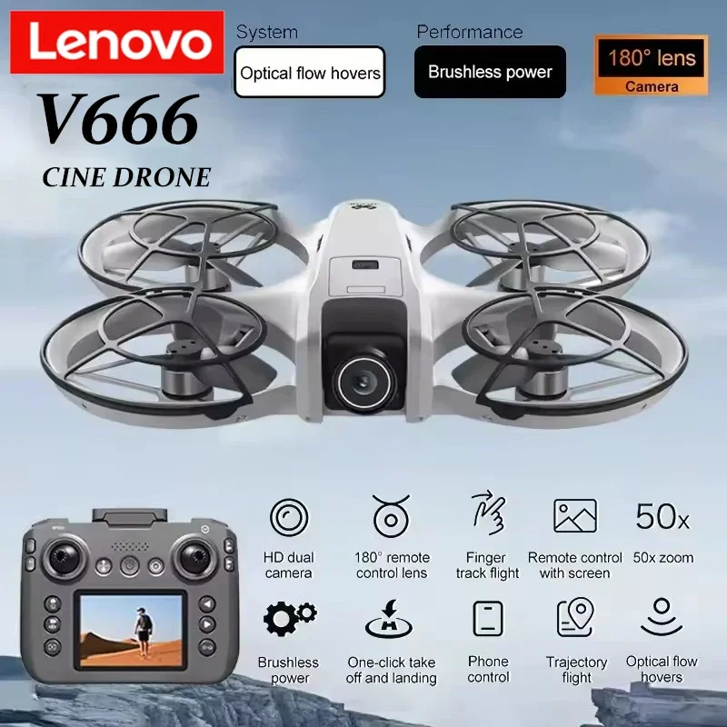 Lenovo V666 Mini Drone 4K Professional Aerial 8k Dual Camera Intelligent obstacle avoidance Brushless Quadcopter RC Toy
Lenovo V666 Mini Drone 4K Professional Aerial 8k Dual Camera Intelligent obstacle avoidance Brushless Quadcopter RC Toy