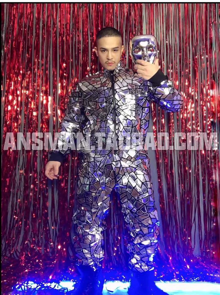 Men's and women's nightclub dance wear, mirror faced person laser dance themed party jumpsuit
Men's and women's nightclub dance wear, mirror faced person laser dance themed party jumpsuit