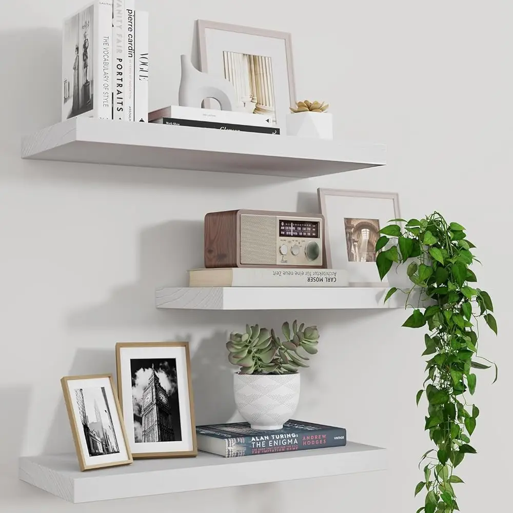 Wood Floating Shelves For Wall Set Of 3, 17 H Wide Rustic Wooden Floating Shelves, Invisible Wall Mounted Display For Living
Wood Floating Shelves For Wall Set Of 3, 17 H Wide Rustic Wooden Floating Shelves, Invisible Wall Mounted Display For Living