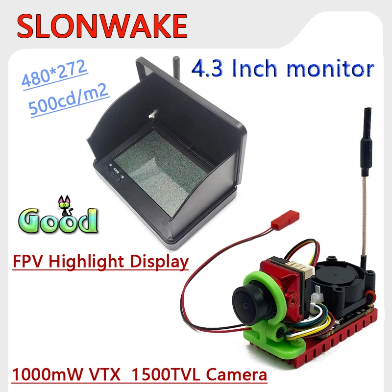 5.8G 48CH 4.3 Inch FPV Highlight Display screen480x272 Build-in Battery Long endurance 1W adjustable Transmitter+ 1500TVL Camera
5.8G 48CH 4.3 Inch FPV Highlight Display screen480x272 Build-in Battery Long endurance 1W adjustable Transmitter+ 1500TVL Camera