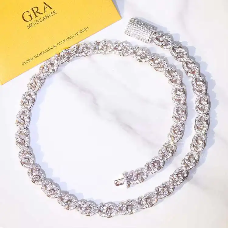 Customized 9mm S925 Silver with Ice Out Moissanite Cuban Chain Rapper Necklace Hiphop Link
Customized 9mm S925 Silver with Ice Out Moissanite Cuban Chain Rapper Necklace Hiphop Link