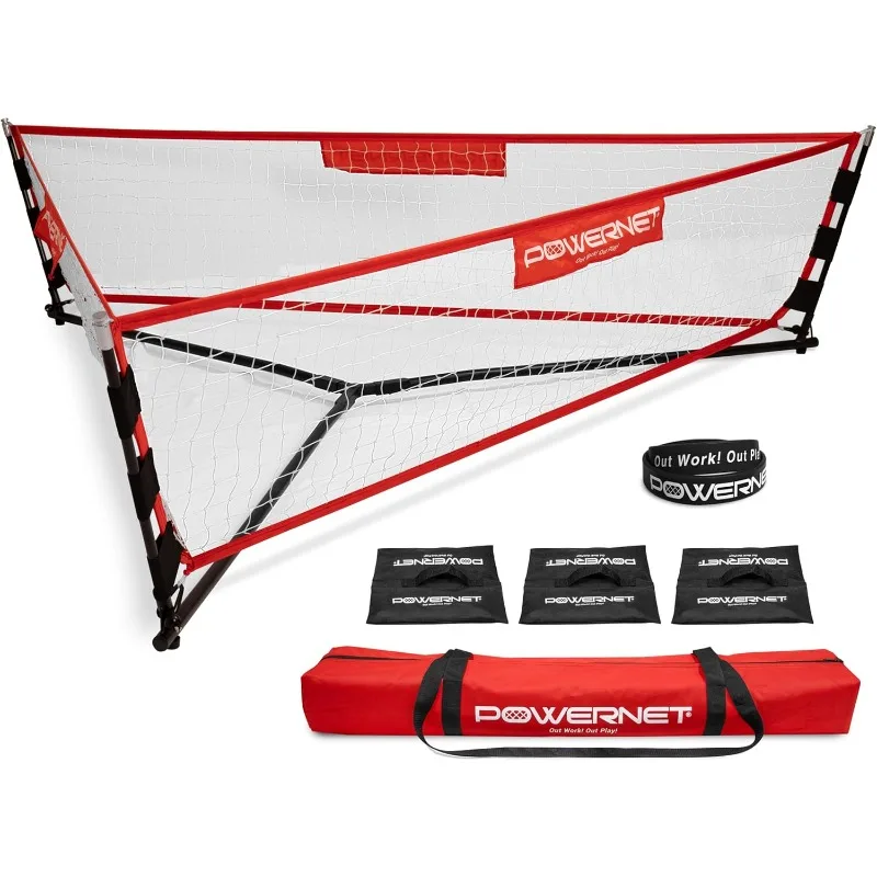 PowerNet Triple Threat Rebounder, Portable 3-Sided Futsal & Soccer Net, 80" L x 21" H Per Side, Training Equipment Rebound Net f
PowerNet Triple Threat Rebounder, Portable 3-Sided Futsal & Soccer Net, 80" L x 21" H Per Side, Training Equipment Rebound Net f