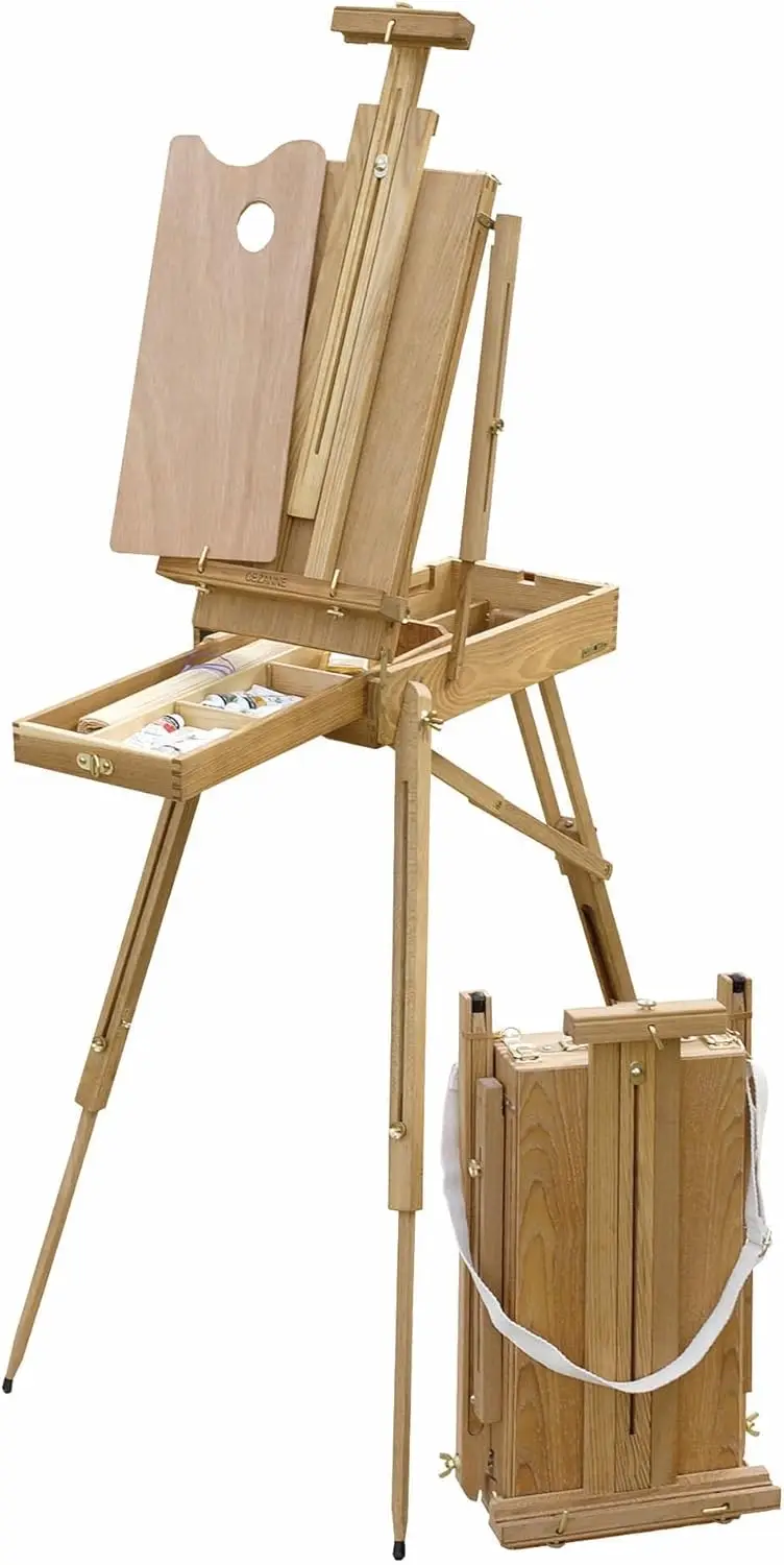 Cezanne Half Box French Travel Easel - All Wood, Oiled Elm, Lightweight 11.25 lbs, Watercolor, Drawing, Plein Air Use, Comfortable Handle, Adjustable Strap
Cezanne Half Box French Travel Easel - All Wood, Oiled Elm, Lightweight 11.25 lbs, Watercolor, Drawing, Plein Air Use, Comfortable Handle, Adjustable Strap