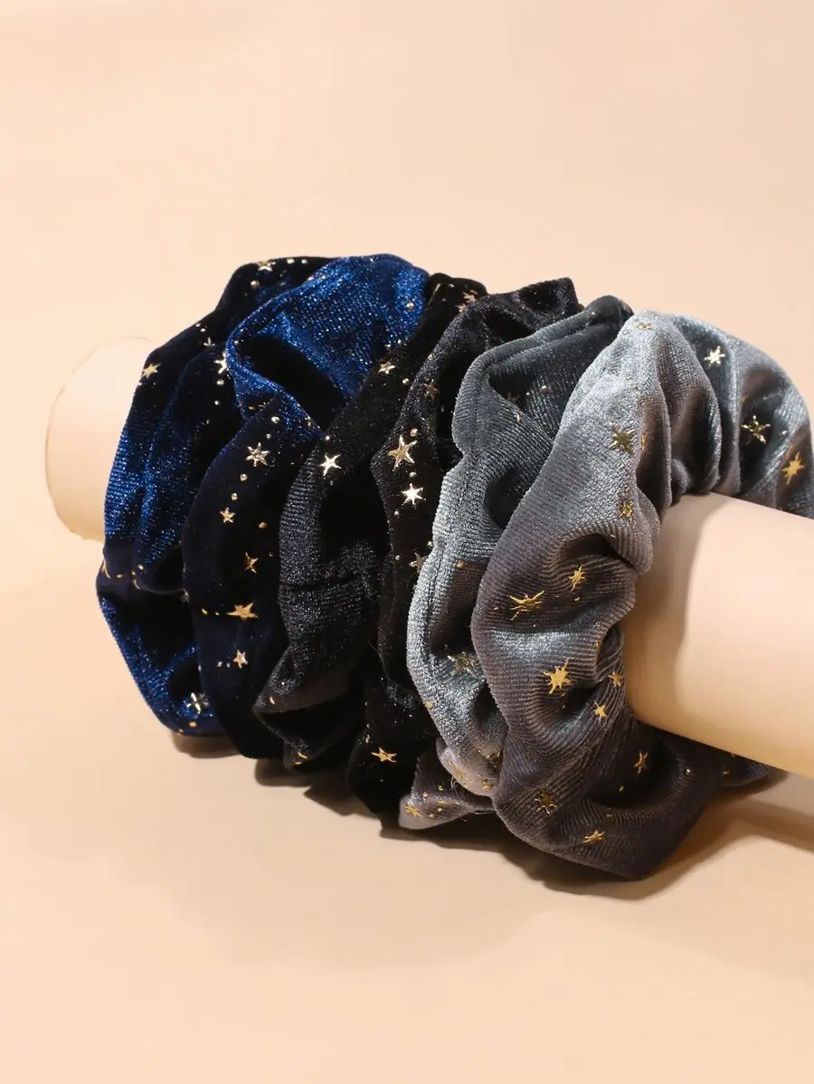 6pcs Velvet Star Print Hair Scrunchies Elastic Hair Ties Ponytail Accessories
6pcs Velvet Star Print Hair Scrunchies Elastic Hair Ties Ponytail Accessories