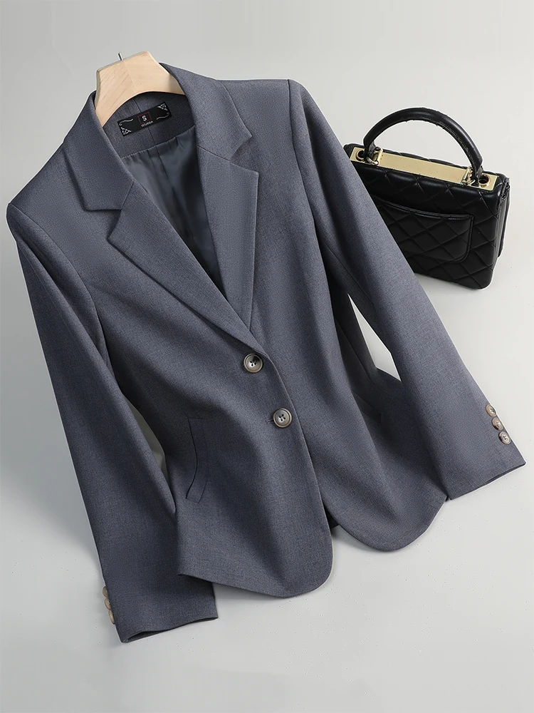 Gray Black Solid Women Blazer Ladies Long Sleeve Casual Female Winter Jacket Coat 
Gray Black Solid Women Blazer Ladies Long Sleeve Casual Female Winter Jacket Coat