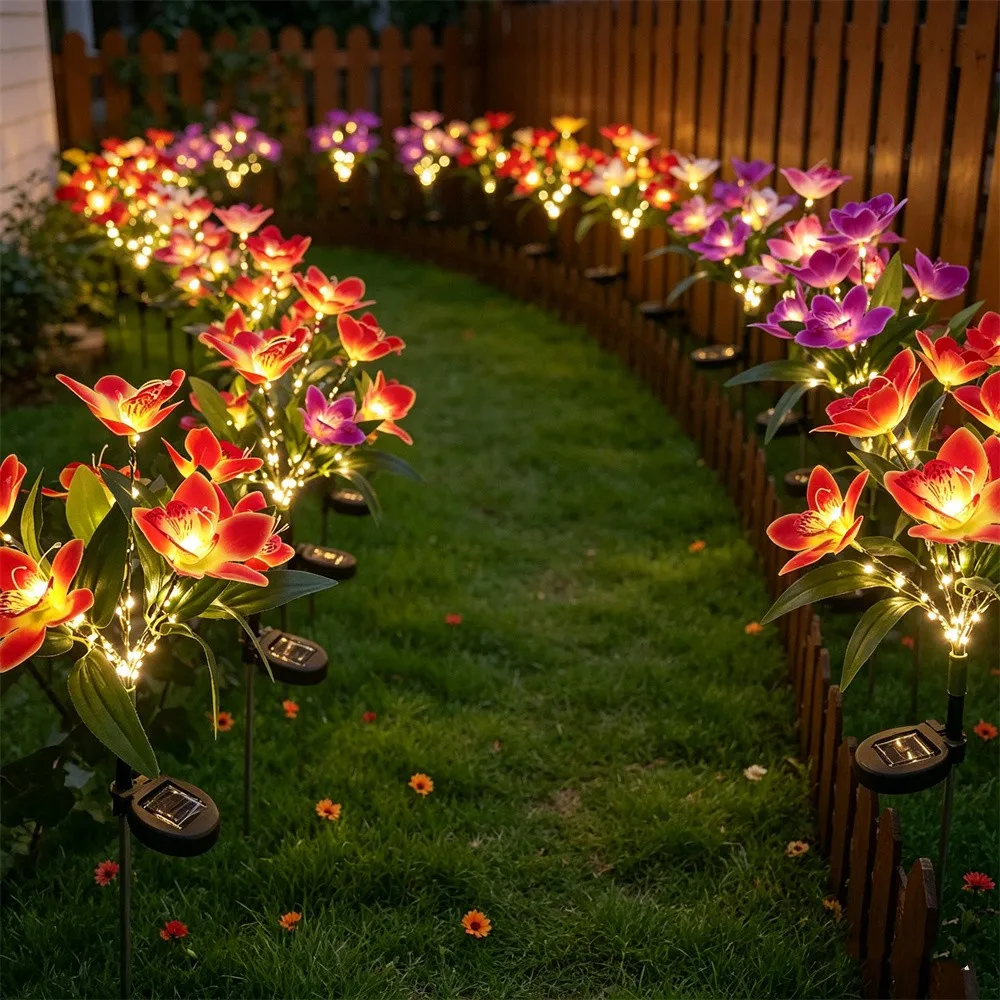 1set Outdoor LED Solar Ground Lights Garden Holiday Solar Orchid Flower Lawn Lamp for Patio Christmas Path Landscape Decoration
1set Outdoor LED Solar Ground Lights Garden Holiday Solar Orchid Flower Lawn Lamp for Patio Christmas Path Landscape Decoration