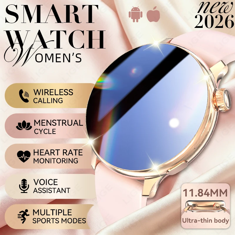 LIGE Fashion Lady Smart Watch HD 360*360 1.27" AMOLED Display Voice Assistant Call Reminder Bracelet Woman Smart Watch for Women
LIGE Fashion Lady Smart Watch HD 360*360 1.27" AMOLED Display Voice Assistant Call Reminder Bracelet Woman Smart Watch for Women