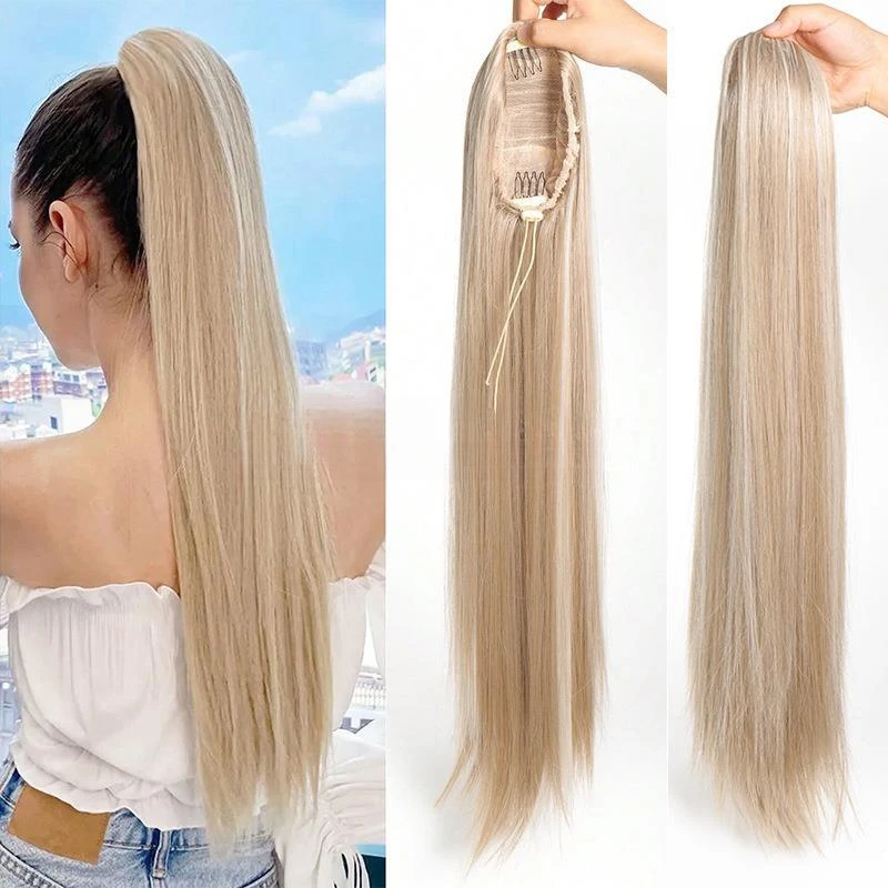 Style Long Straight Hair Drawstring High Ponytail Lightweight Non-Slip New Fluffy Natural High Ponytail for Women Synthetic Wig
Style Long Straight Hair Drawstring High Ponytail Lightweight Non-Slip New Fluffy Natural High Ponytail for Women Synthetic Wig