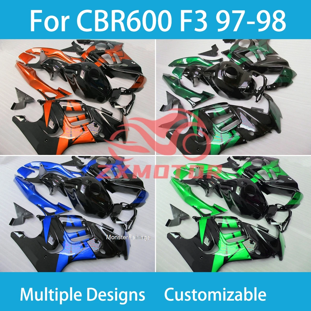 Комплект обтекателей подходит для Honda CBR600 F3 97 98, индивидуальные пластиковые обтекатели ZXMT, высококачественные обтекатели CBR600F3 1997 1998
Комплект обтекателей подходит для Honda CBR600 F3 97 98, индивидуальные пластиковые обтекатели ZXMT, высококачественные обтекатели CBR600F3 1997 1998