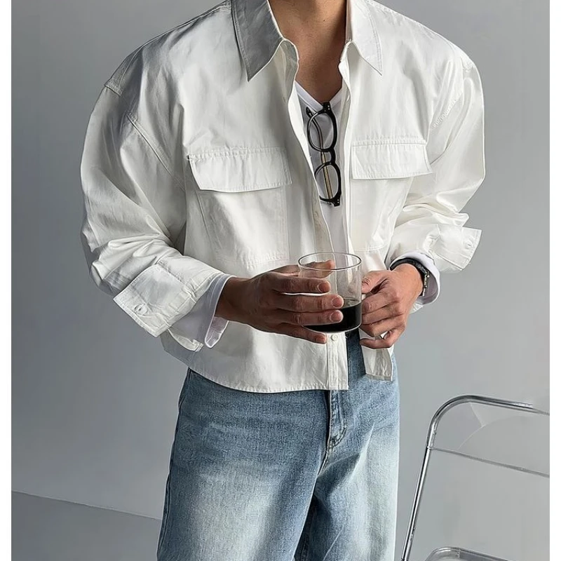Short Long Sleeved Shirt Jacket for Men in Autumn with Double Pockets and A Lapel Cardigan Shirt
Short Long Sleeved Shirt Jacket for Men in Autumn with Double Pockets and A Lapel Cardigan Shirt