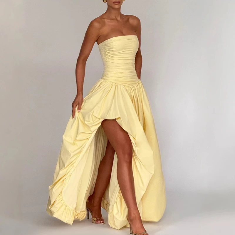 Women Chic Tube Tops Solid Color Party Dress Summer High Waist Hollow Backless Dresses 2025 Elegant High Slit Evening Gala Dress
Women Chic Tube Tops Solid Color Party Dress Summer High Waist Hollow Backless Dresses 2025 Elegant High Slit Evening Gala Dress
