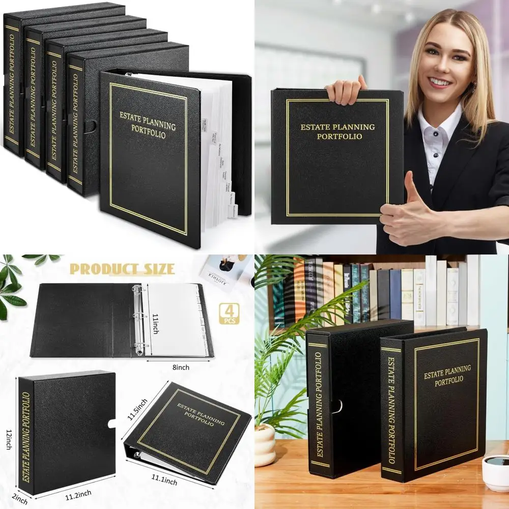 Estate Planning Portfolio Binders Gold Title Organizer with Index Tabs and PU Leather 3-Ring Binder Case for Essential Documents
Estate Planning Portfolio Binders Gold Title Organizer with Index Tabs and PU Leather 3-Ring Binder Case for Essential Documents