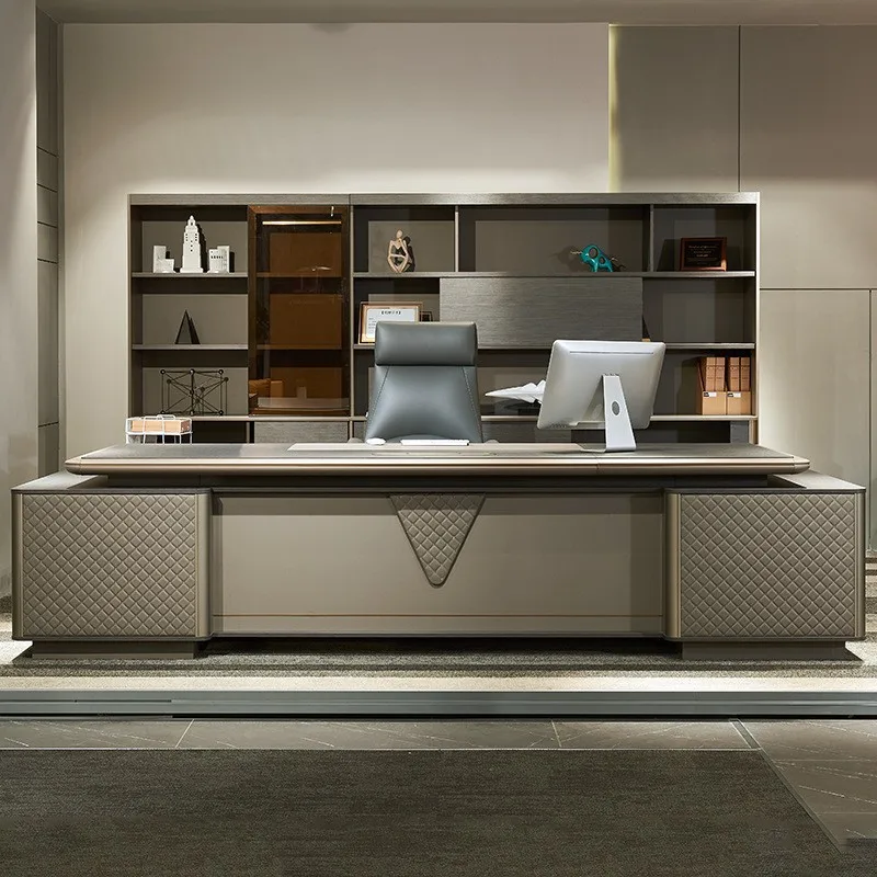 Customized walnut color board type president manager class table modern simple training office goods boss table 
Customized walnut color board type president manager class table modern simple training office goods boss table