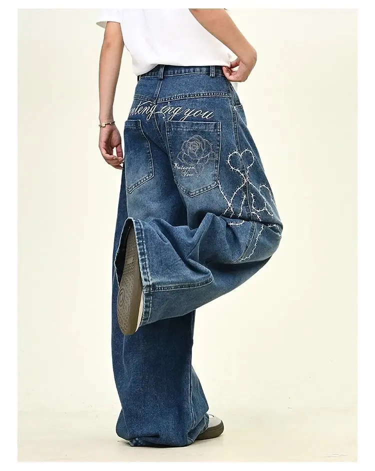 Женские винтажные мешковатые джинсы с вышивкой роз, осень 2025 года, Y2K, повседневные джинсовые брюки с широкими штанинами 2000-х годов, свободные брюки в стиле Харадзюку с высокой талией
Женские винтажные мешковатые джинсы с вышивкой роз, осень 2025 года, Y2K, повседневные джинсовые брюки с широкими штанинами 2000-х годов, свободные брюки в стиле Харадзюку с высокой талией