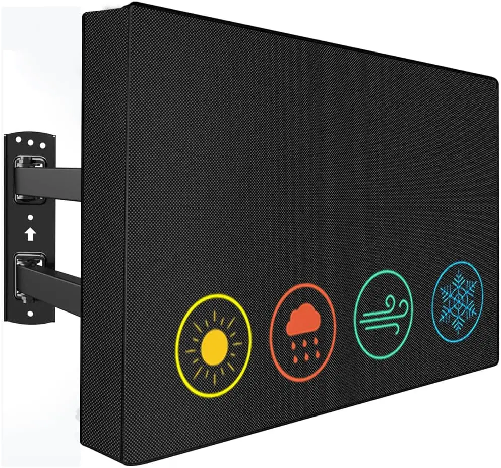 Outdoor TV Cover for 55-58 Inch TVs, 600D Thick Fabric with Remote Pocket, 55x35x5.5 Inches
Outdoor TV Cover for 55-58 Inch TVs, 600D Thick Fabric with Remote Pocket, 55x35x5.5 Inches