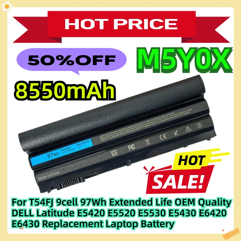For T54FJ 9cell 97Wh Extended Life OEM Quality DELL Latitude E5420 E5520 E5530 E5430 E6420 E6430 Replacement Laptop Battery
For T54FJ 9cell 97Wh Extended Life OEM Quality DELL Latitude E5420 E5520 E5530 E5430 E6420 E6430 Replacement Laptop Battery