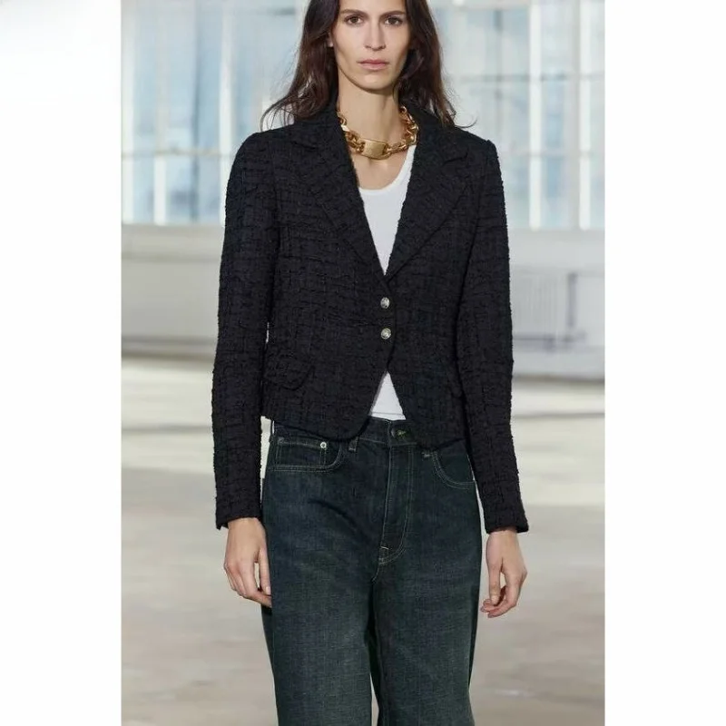 Autumn New Arrival Women's Tailored Texture Long Sve Suit Jaet ort Outerwear Button Detail Notched Collar Faionable
Autumn New Arrival Women's Tailored Texture Long Sve Suit Jaet ort Outerwear Button Detail Notched Collar Faionable