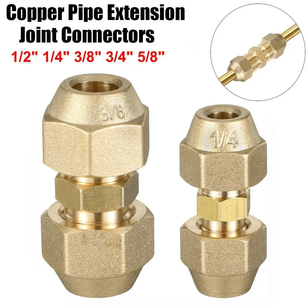 Straight Pipe Extension Joint 1/2" 1/4" 3/8" 3/4" 5/8" With Flare Nuts Pipe Coupling Adapters Copper Connectors
Straight Pipe Extension Joint 1/2" 1/4" 3/8" 3/4" 5/8" With Flare Nuts Pipe Coupling Adapters Copper Connectors