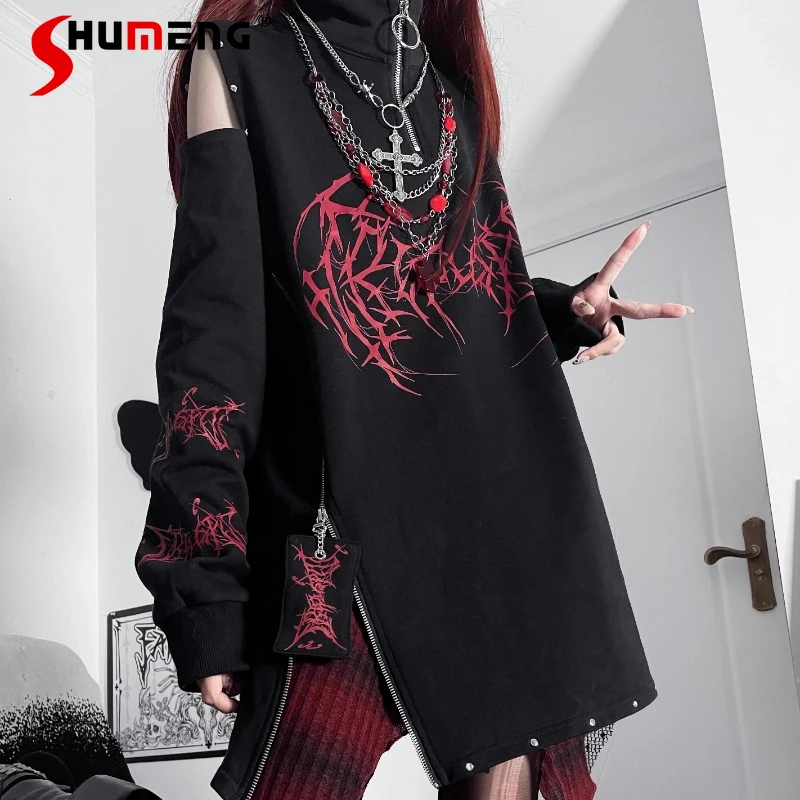 Unique Design Printed Subculture Dark Loose Long Cotton Off-the-shoulder Sweatshirts Spring Black Long-sleeved Loose Y2k Hoodies
Unique Design Printed Subculture Dark Loose Long Cotton Off-the-shoulder Sweatshirts Spring Black Long-sleeved Loose Y2k Hoodies