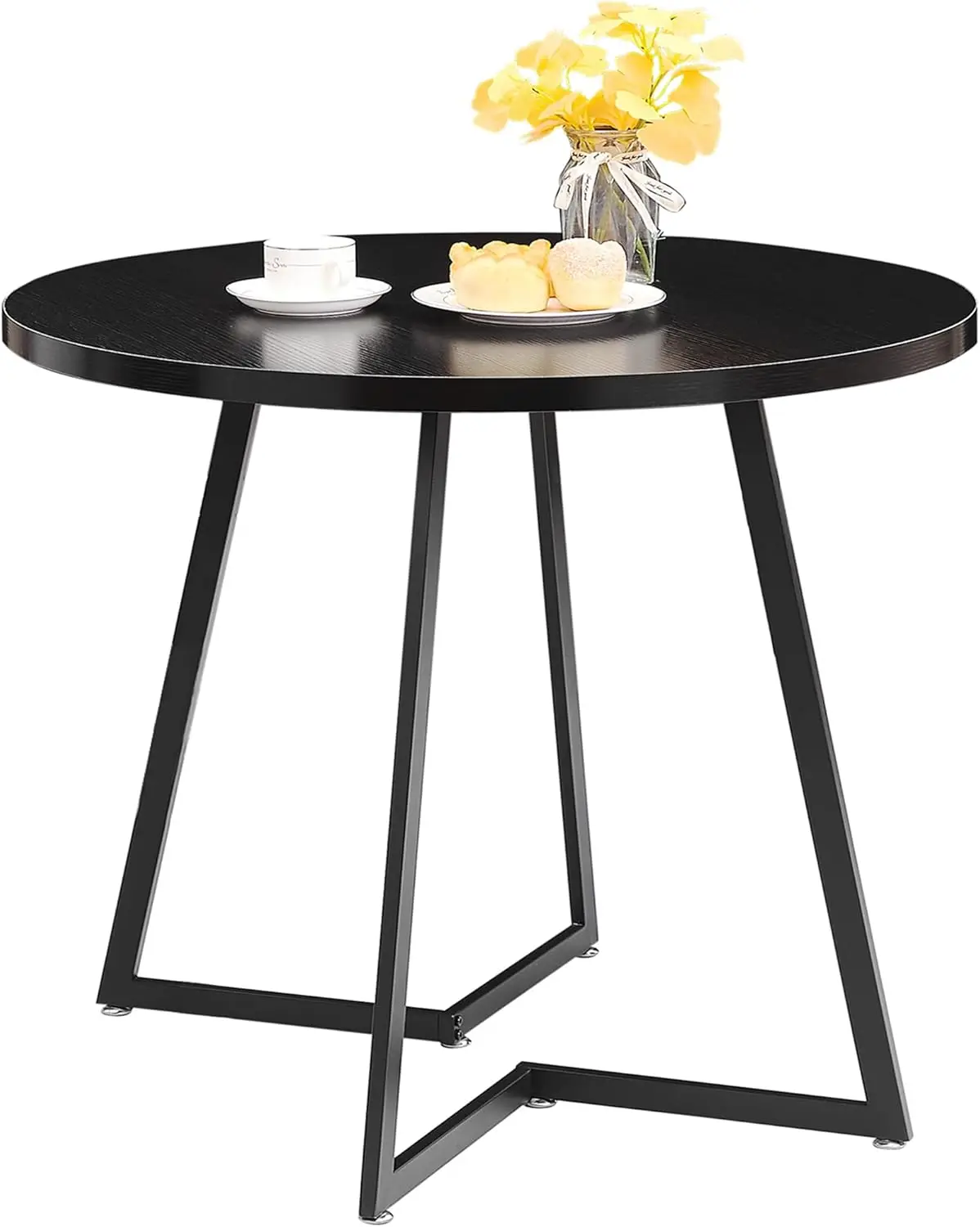 Vecelo Round Dining Room Table With Wood Grain Tabletop And Steel Frame, For Kitchen, Living Room, Office, Conference, 2 To 4
Vecelo Round Dining Room Table With Wood Grain Tabletop And Steel Frame, For Kitchen, Living Room, Office, Conference, 2 To 4