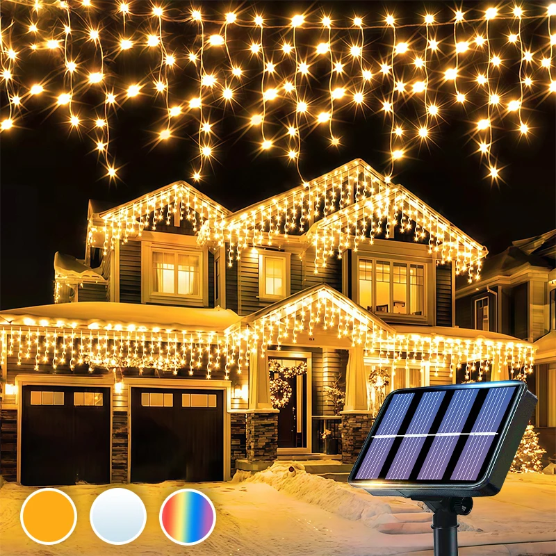 LED Solar Icicle String Lights with 96/162Leds Suitable for Curtains IP44 Rated Fairy Lights Christmas And Halloween Decor
LED Solar Icicle String Lights with 96/162Leds Suitable for Curtains IP44 Rated Fairy Lights Christmas And Halloween Decor