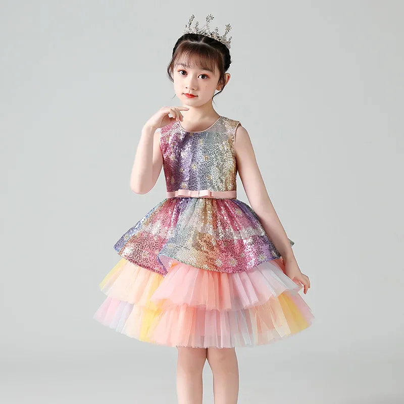 Children's Puffy Princess Dress Colorful Girls' One-piece Children's Day Sequin Mesh Performance Dress Korean
Children's Puffy Princess Dress Colorful Girls' One-piece Children's Day Sequin Mesh Performance Dress Korean