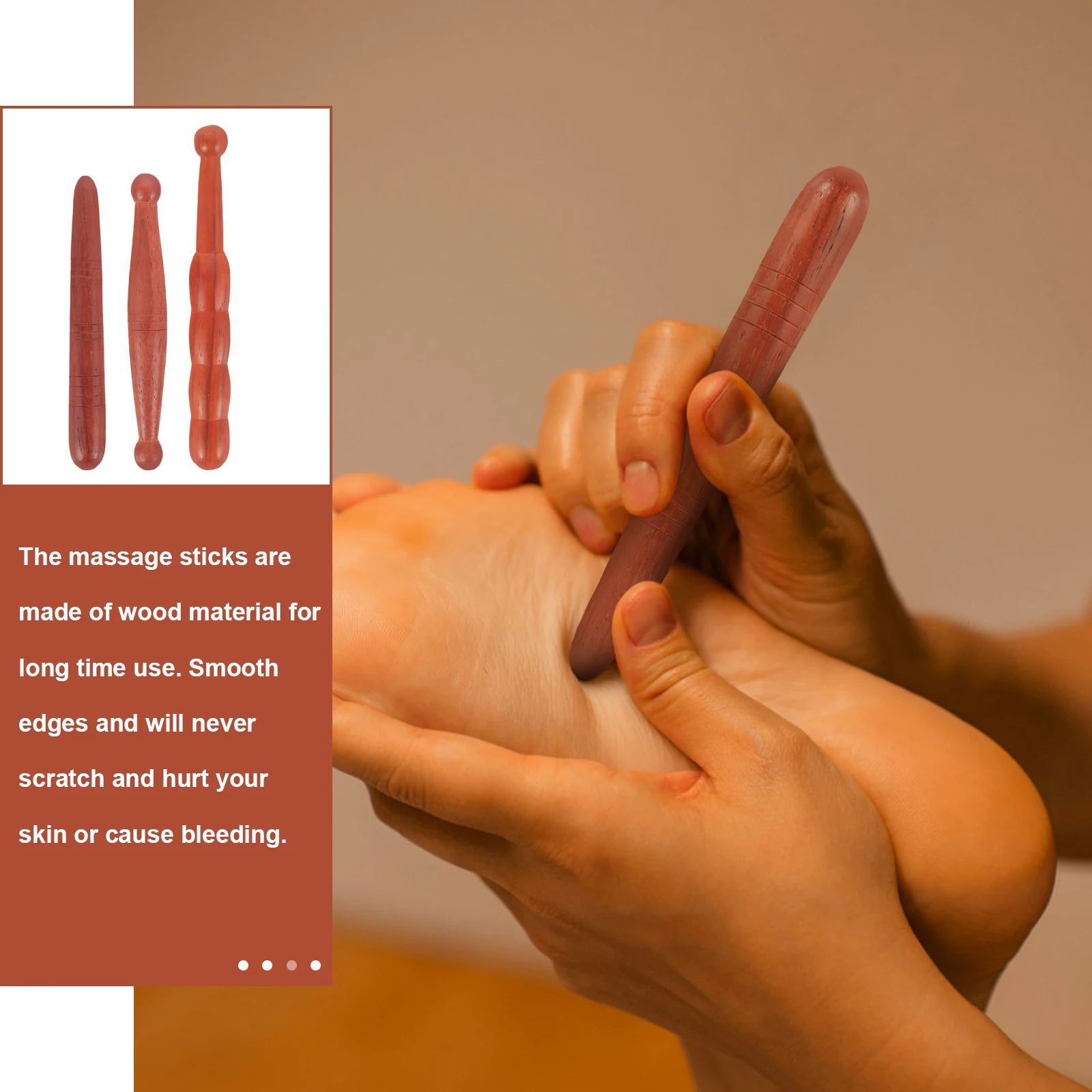 3 Pcs Wood Massage Sticks Feet Hand Tools Self Maunal Massager Both Ends Acupressure Pen Point Tool Wooden Roller
3 Pcs Wood Massage Sticks Feet Hand Tools Self Maunal Massager Both Ends Acupressure Pen Point Tool Wooden Roller