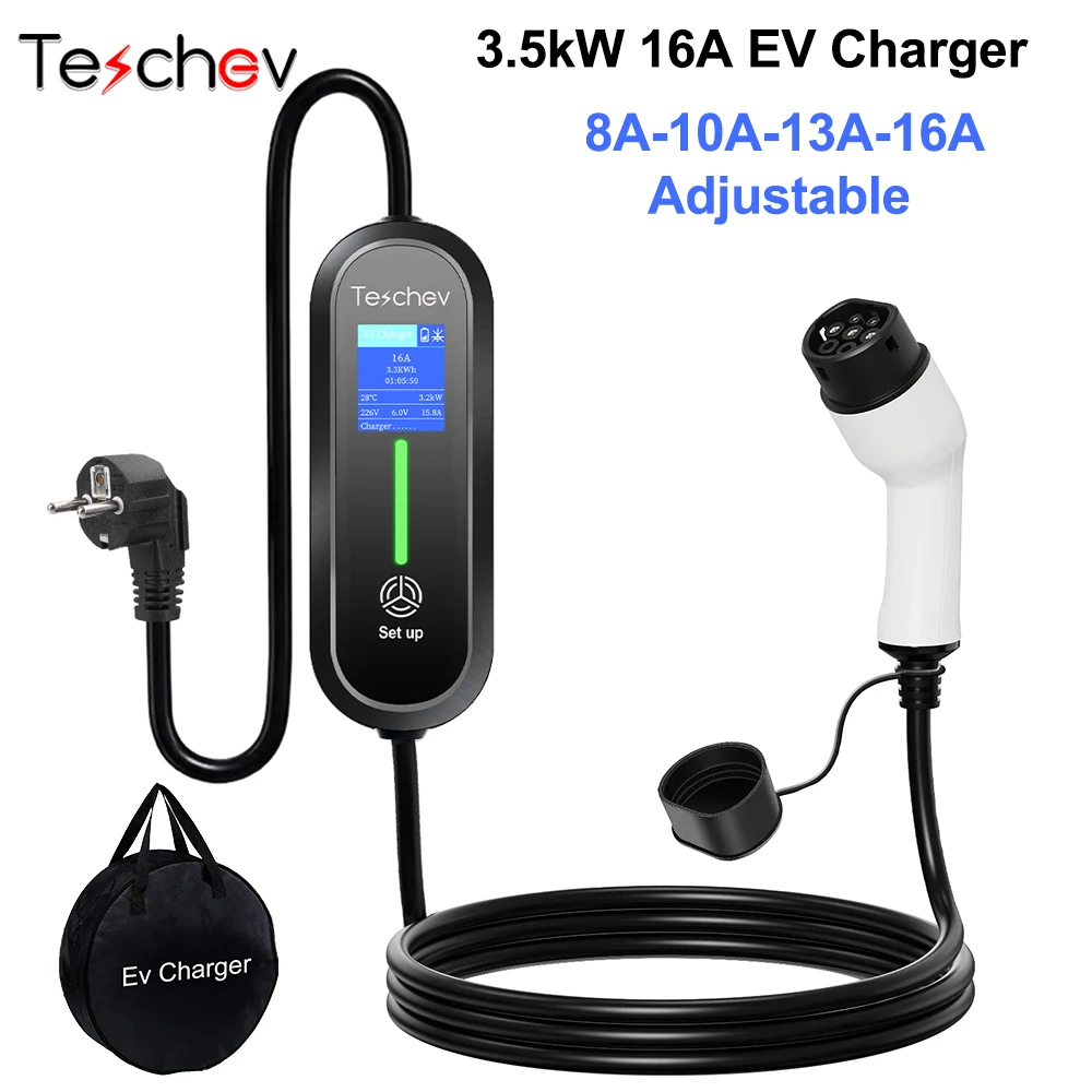 Teschev 3.5kW Electric Car Charger Type 2 Type 1 GBT EV Charging Station Fast Charging Wallbox EVSE Charger
Teschev 3.5kW Electric Car Charger Type 2 Type 1 GBT EV Charging Station Fast Charging Wallbox EVSE Charger