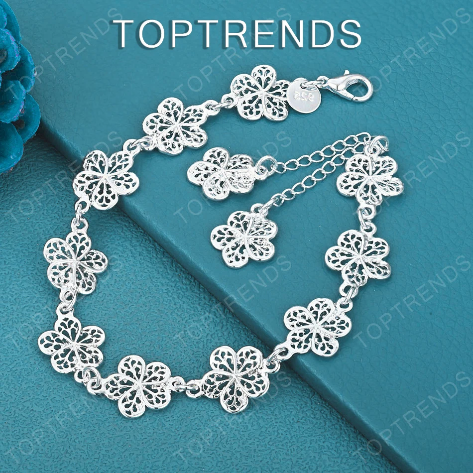 Top-Quality 925 Sterling Silver Full Flower Bracelet For Women Elegant Beautiful Jewelry Gift Accessories For Birthday Party
Top-Quality 925 Sterling Silver Full Flower Bracelet For Women Elegant Beautiful Jewelry Gift Accessories For Birthday Party
