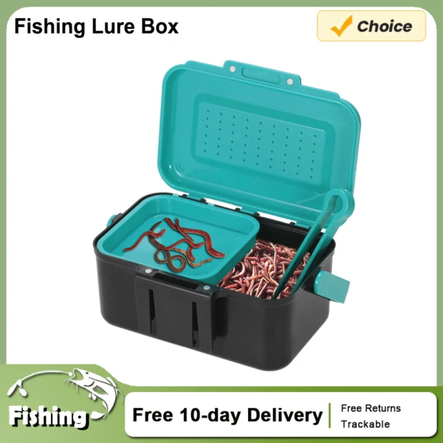 Портативная коробка для рыболовных приманок, чехол для живой приманки, крючок для приманки, чехол для переноски дождевых червей, поясная коробка для рыболовных снастей с ручкой