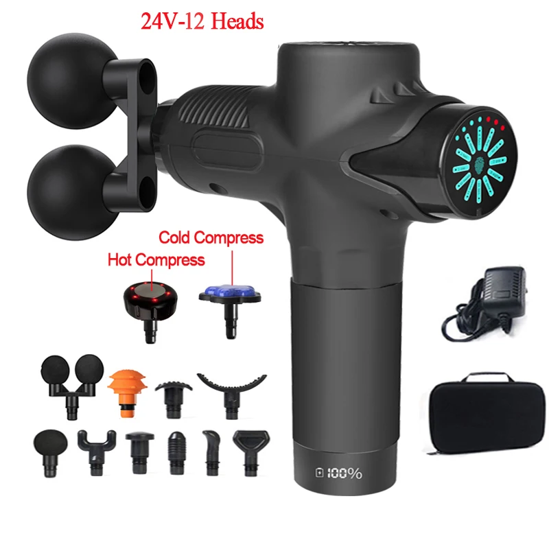 24V Professional Massage Gun With Hot And Cold Compress Electric 12Head High Frequency Fascia Gun Deep Tissue Neck Relax Fitness
24V Professional Massage Gun With Hot And Cold Compress Electric 12Head High Frequency Fascia Gun Deep Tissue Neck Relax Fitness