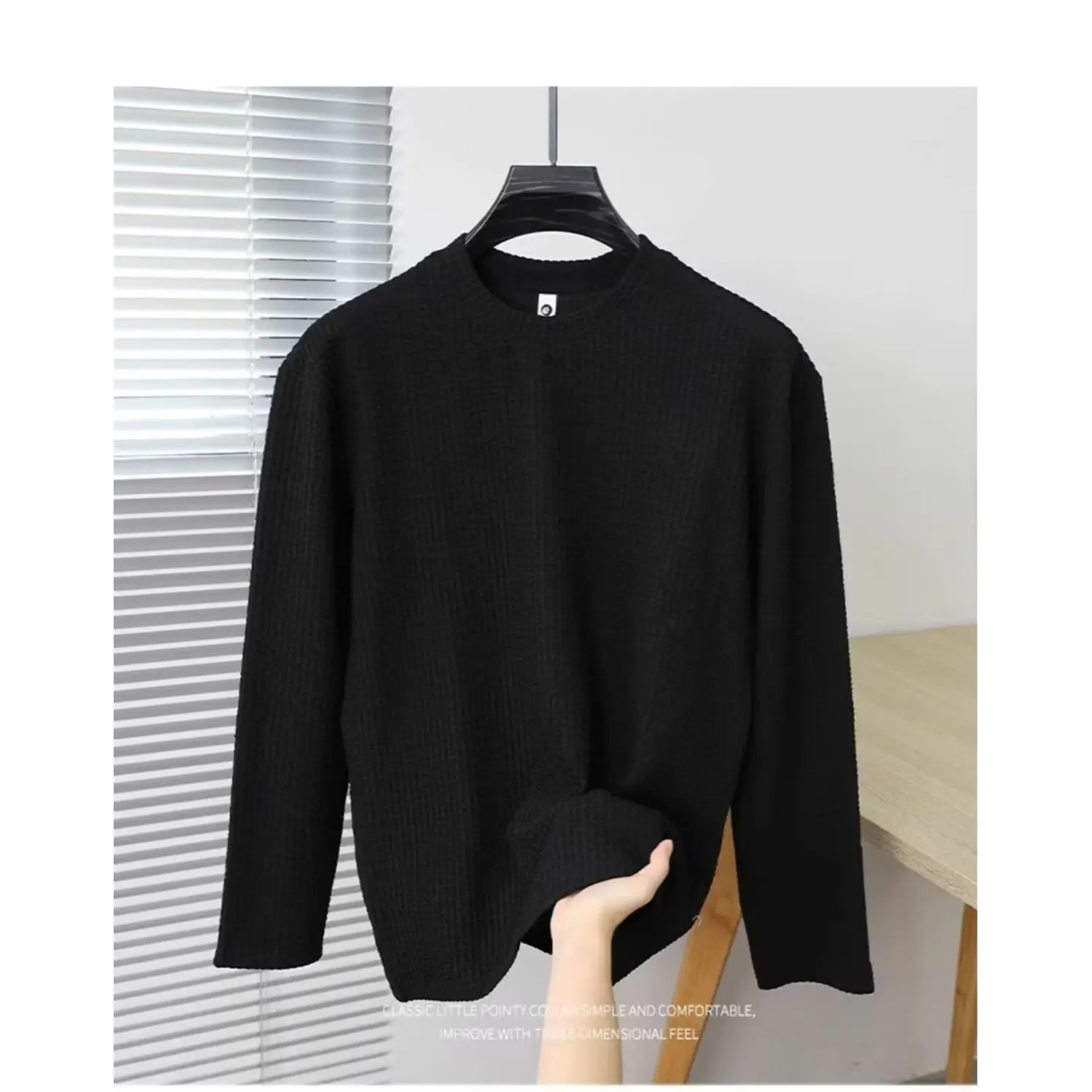 Мужская футболка с морщинистой текстурой, мягкая и дышащая облегающая трикотажная футболка с длинными рукавами для бега, спортивных тренировок и фитнеса
Мужская футболка с морщинистой текстурой, мягкая и дышащая облегающая трикотажная футболка с длинными рукавами для бега, спортивных тренировок и фитнеса