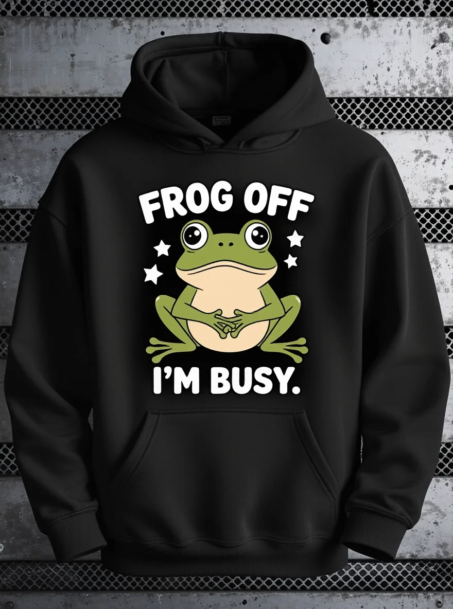 Мужская толстовка с капюшоном FROG OFF I'M BUSY, кулиска, карман-кенгуру, осень/зима
Мужская толстовка с капюшоном FROG OFF I'M BUSY, кулиска, карман-кенгуру, осень/зима