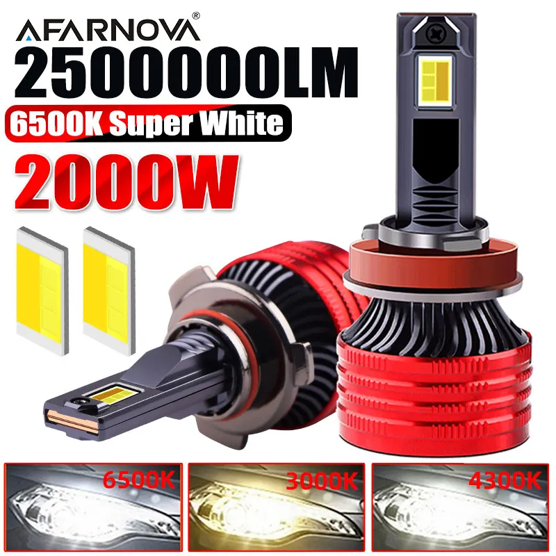 H7 Led Car Headlight Bulb Canbus H4 H3 H1 2000W H11 H8 H9 Led Lamps HB3 9005 HB4 9006 9012 Hir2 LED 3000K 4300K 6500K Fog Light 
H7 Led Car Headlight Bulb Canbus H4 H3 H1 2000W H11 H8 H9 Led Lamps HB3 9005 HB4 9006 9012 Hir2 LED 3000K 4300K 6500K Fog Light