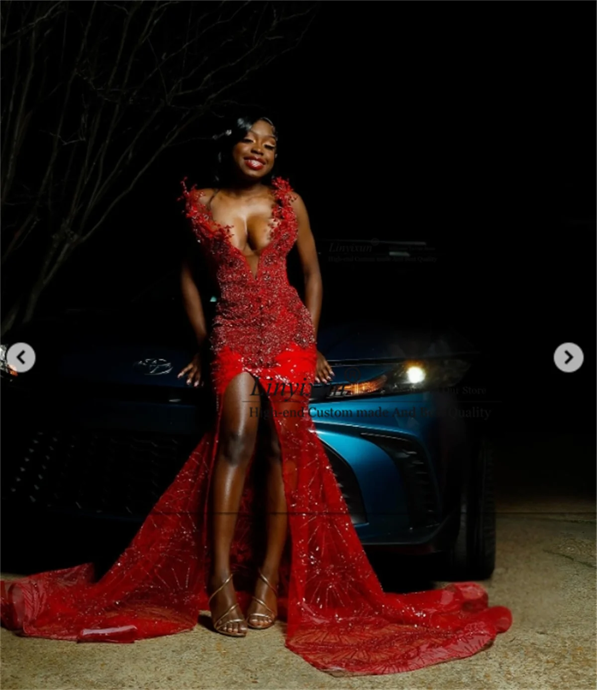 Aso Ebi Sequins Prom Dresses Luxury Beaded 3D Floar African Long Mermaid Wedding Party Dress Customized Slit Evening Party Gown 
Aso Ebi Sequins Prom Dresses Luxury Beaded 3D Floar African Long Mermaid Wedding Party Dress Customized Slit Evening Party Gown