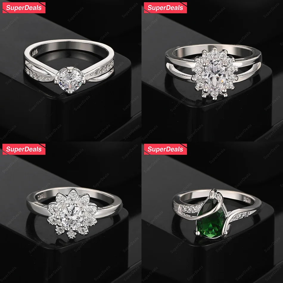 SuperDeals 925 Sterling Silver Round Ring Flower Water Drop Crystal Zircon Women Charm Jewelry Gift Birthday Wedding Party
SuperDeals 925 Sterling Silver Round Ring Flower Water Drop Crystal Zircon Women Charm Jewelry Gift Birthday Wedding Party