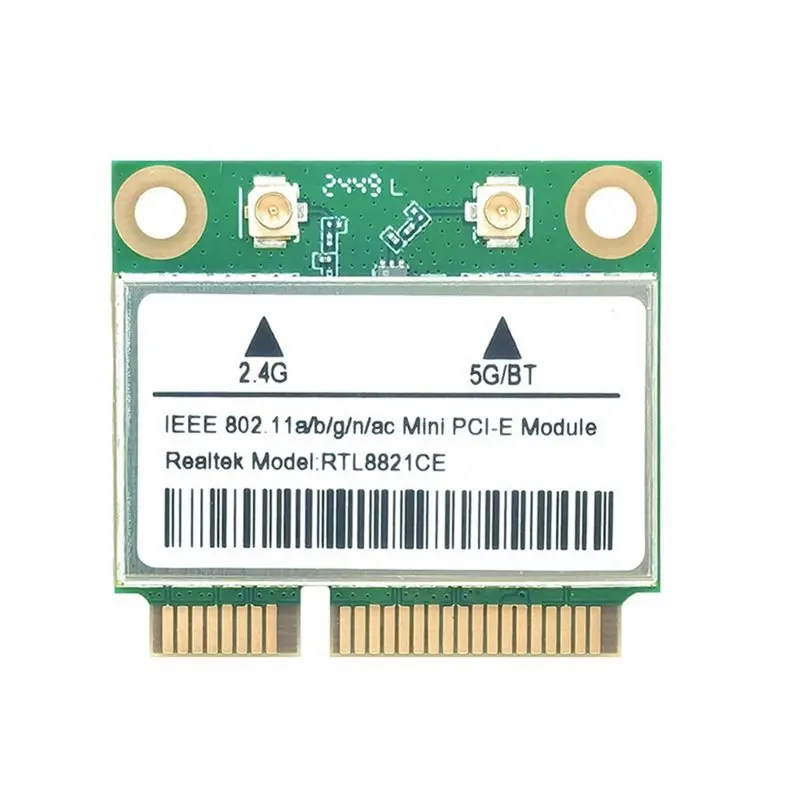 AT82-RTL8821CE 2.4G/5G Dual-Band Mini PCI-E Wifi Wireless Network Card Wi-Fi Adapter Bluetooth 4.2 WIFI Module
AT82-RTL8821CE 2.4G/5G Dual-Band Mini PCI-E Wifi Wireless Network Card Wi-Fi Adapter Bluetooth 4.2 WIFI Module