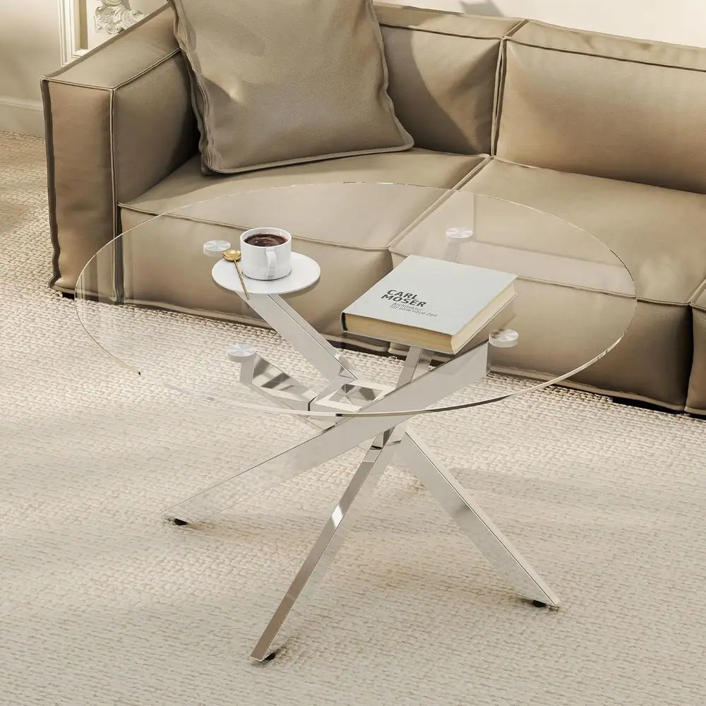 Glass Coee Table, Round Coee Table with Geometric Silver Metal e, ern Minimalist Coee Table or Decoration, Coee Tables or Living
Glass Coee Table, Round Coee Table with Geometric Silver Metal e, ern Minimalist Coee Table or Decoration, Coee Tables or Living