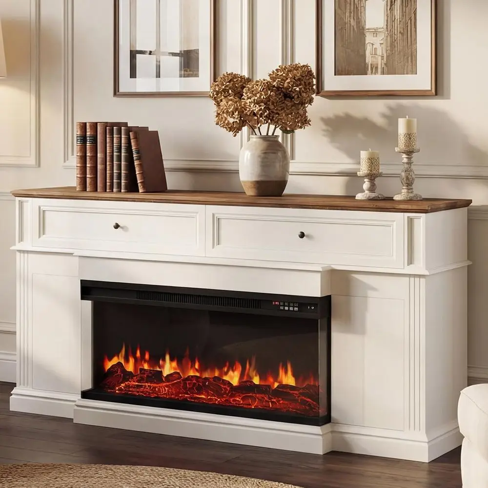 70 Electric Fireplace TV Stand with Mantel, Media Center, Storage, Antique White
70 Electric Fireplace TV Stand with Mantel, Media Center, Storage, Antique White