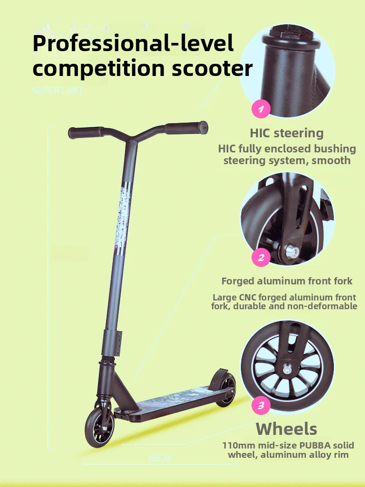 Profional Scooter Extreme Skateboard Pedal Tris Jum Fancy Adult Youth Two-Wheel Transportation
Profional Scooter Extreme Skateboard Pedal Tris Jum Fancy Adult Youth Two-Wheel Transportation