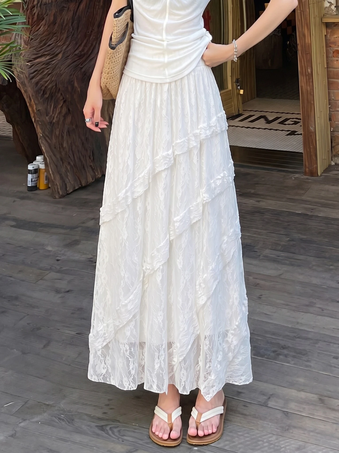 Summer New High Waist A-Line Long Skirt Women's Cake Mesh Half Skirt Slimming Lace Trim Korean Style Polyester Fiber Skirt
Summer New High Waist A-Line Long Skirt Women's Cake Mesh Half Skirt Slimming Lace Trim Korean Style Polyester Fiber Skirt