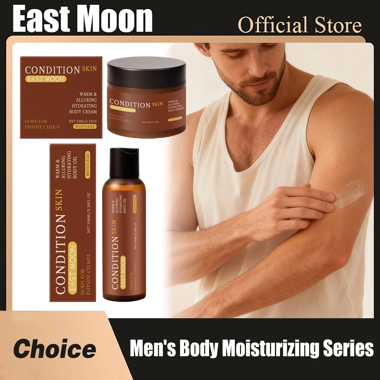 East Moon Men Body Moisturizing Series Improve Elasticity Remove Dryness Lifting Firming Day Night Good Smell Skin Hydrating Oil
East Moon Men Body Moisturizing Series Improve Elasticity Remove Dryness Lifting Firming Day Night Good Smell Skin Hydrating Oil
