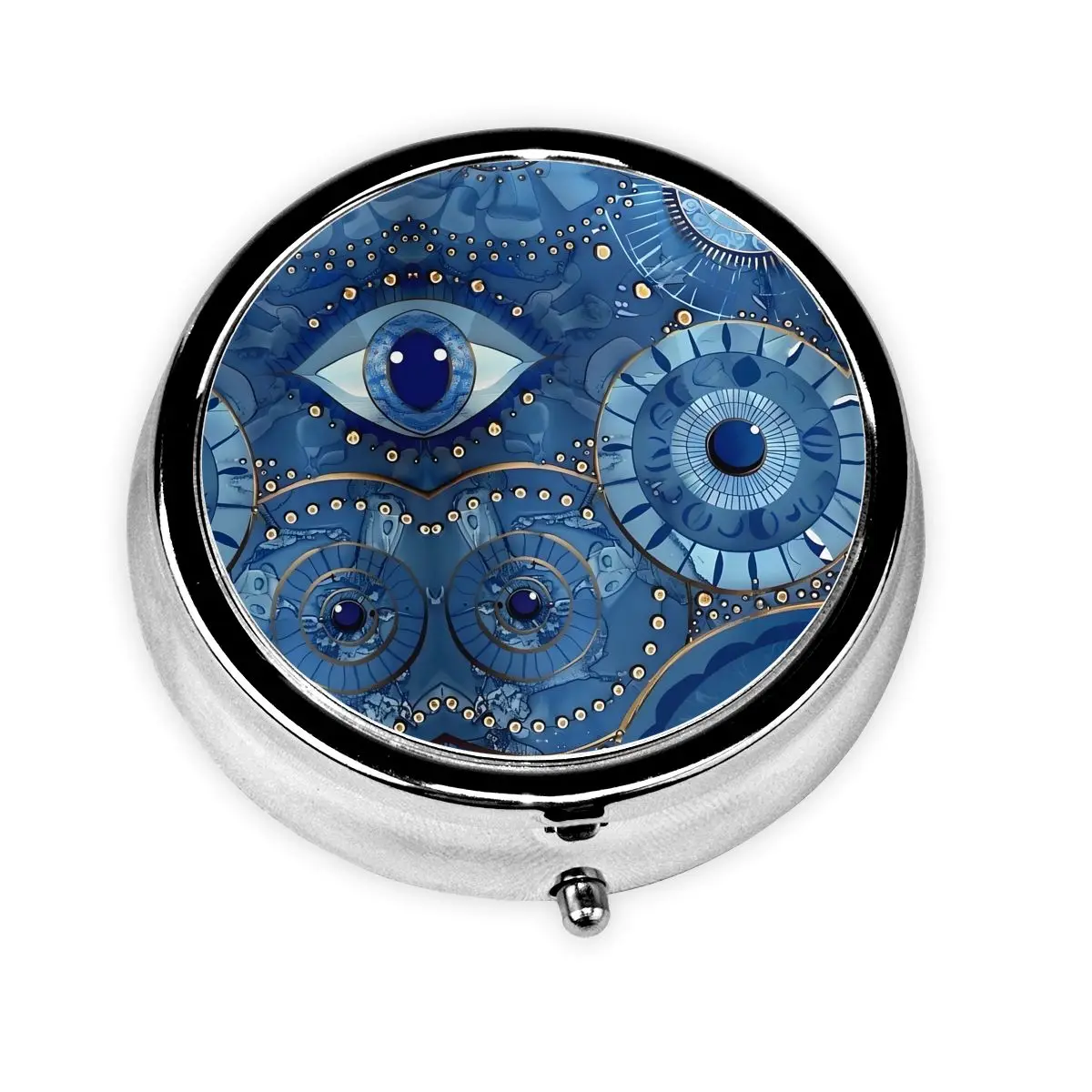Watercolor Evil Eye Nazar Painting Travel Round Pill Organizer Turkish Lucky Charm Medicine Box Pill Box Splitters Storage Box
Watercolor Evil Eye Nazar Painting Travel Round Pill Organizer Turkish Lucky Charm Medicine Box Pill Box Splitters Storage Box