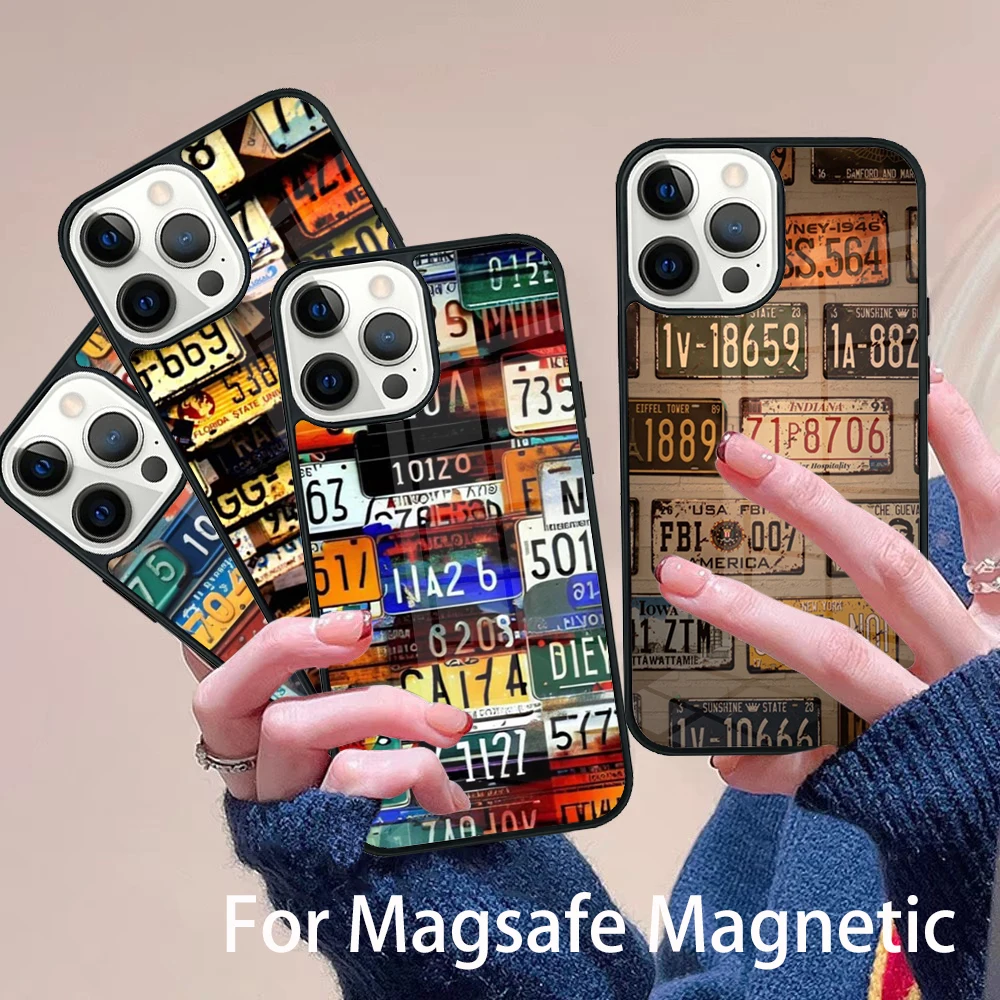Retro License Plate Number Phone Case Magesafe Magnetic Wireless Cover For IPhone 16 11 12 13 14 15 Pro Max Plus Mini
Retro License Plate Number Phone Case Magesafe Magnetic Wireless Cover For IPhone 16 11 12 13 14 15 Pro Max Plus Mini